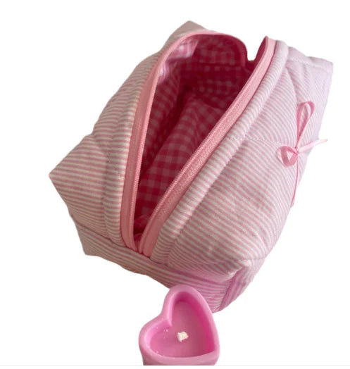 Cute Striped Beauty Bag