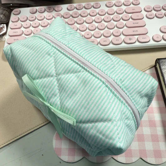 Cute Striped Beauty Bag