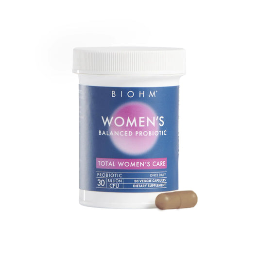 BIOHM Probiotics for Women - 30B CFU Daily Probiotics for Digestive Health with 9 Probiotic Strains Supports Total Gut Health - Vaginal Probiotics for Vaginal Health - 30 Day Supply